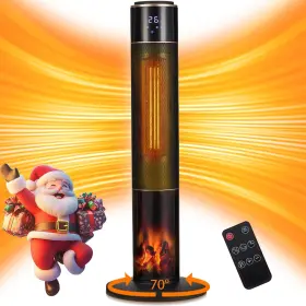 Pioneerworks Sphi 34b Space Heater For Use 34 Inch Electric Large Room Flame 12h Timer Portable Heaters