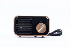 Mi-qnq01 Pohhryvi New Indoor Portable Space Heater With 2 Heat Levels Modern Black / Wood