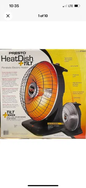 07928 Presto Heatdish Plus Tilt High-efficiency Parabolic Electric Heater