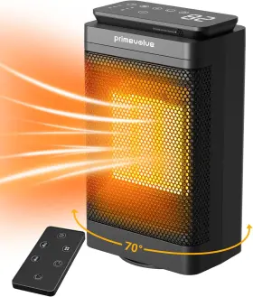 Ynd-1200e Primevolve 1500w Ceramic Oscillating Electric Space Heater With Remote Contol 12 Hour Timer