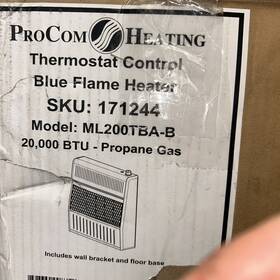 Procom Heating Ml200tba-b Ventless Propane Gas Blue Flame Space Heater With Thermostat Contr