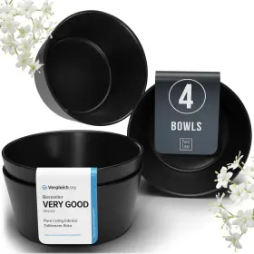1700110 Pure Living Interior Design 26.7 Oz Cereal Bowl Set Of 4 Stylish Stoneware Dishwasher Microwave &