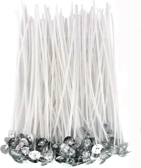 Pxbbzdq 797799966579 8 Inch Cotton Candle Wick 100 Piece Pre-waxed Wicks For Mak