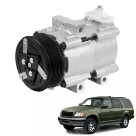 5u2z19v703cd Qkvcx Air Conditioner Ac Compressor With Clutch Compatible Ford F-150 2002-200