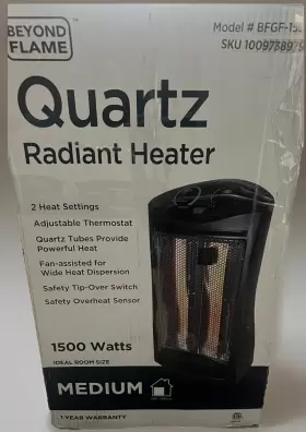 Bfgf-15d Quartz 1500-watt Black Electric Tower Infrared Space Heater With Thermostat