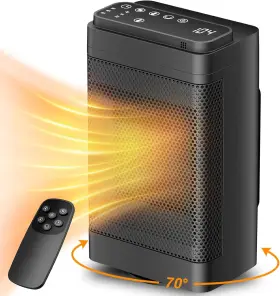 Ynd-1200d Qxpztk Space Heaters For Indoor Use 1500w Portable With Remote Qx-black