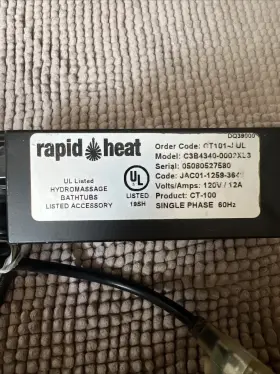 C3b4340-0002xl3 Rapid Heat Jacuzzi Heater Ul Listed Hydromassage