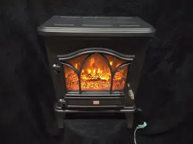 Cfi-470-11-t Red Stone Infrared Portable Heater 1500w 120v Flame Effect Thermostat