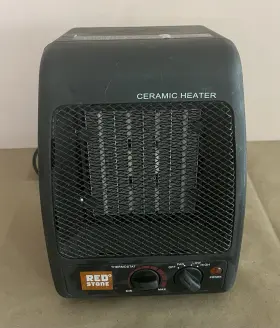 Cz441t Red Stone Indoor Electric Ceramic Space Heater With Thermostat And Fan Model