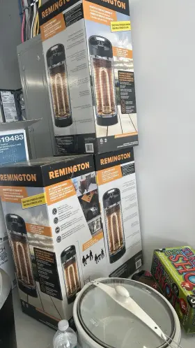 Qh-1200-q Remington Quartz Tower Space Heater Oscillating 120v Black