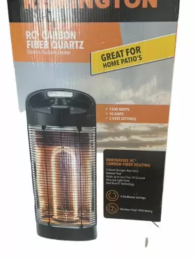 Rem-211cf-120 Remington Indoor Outdoor Heater Rc5 Carbon Fiber Quartz 1200 Watts