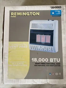 Rem-r180nm-f Remington 3 Plaque Ng Heater - 18 000 Btu Natural Gas- New