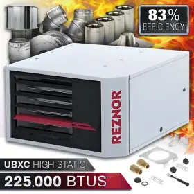 Ubxc-225 Reznor Ubxc 225 000 Btu High Static Natural Gas/lp Propane Unit Heater Venting