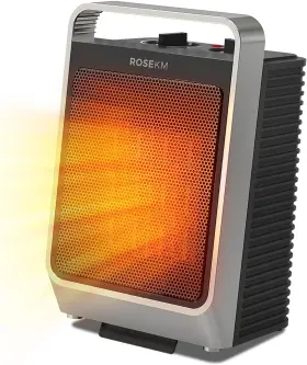 Km-sh002 Rosekm 1500w Portable Electric Heater With Thermostat Tip-over And Overheat Safety Ceramic
