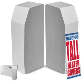 Heat202 Samorillo 2 Pack Tall End Caps For Oversized Baseboard Heater Covers - 9 Inch Pl
