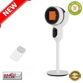 Sh2023 Saydsi 1500w Electric Space Heater With Automatic Swing Timer Adjustable Thermostat