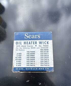 Sears 42-70005 Oil Heater Wick With Metal Carrier Beige/silver Mpn