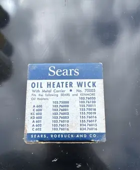 42-70005 Sears Oil Heater Wick With Metal Carrier Beige/silver Mpn