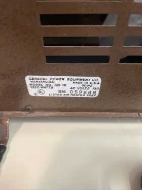 Servesshs-10 Sears Vintage Servess Hr-10 Fan Forced Radiant Heater 1320w Works. See Pics
