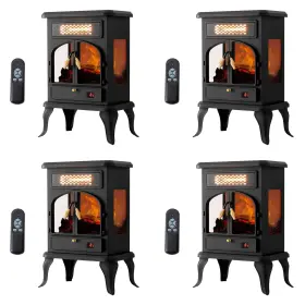 Ht1289n Selectric Freestanding Portable Electric Fireplace Heater With Remote Dark Black
