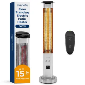 Sloht52 Serenelife Outdoor Electric Patio Heater - 900w Infrared With Remote