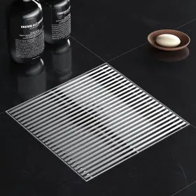 Pattern-8in Sharpeye 8 Inch Square Shower Drain With Removable Wedge Wire Pattern Grate ... Fast Ship