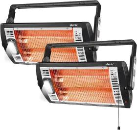 Qgw15-602 Shinic 2 Pack Electric Garage Heaters 1500w/750w Ceiling Mounted Ships Today