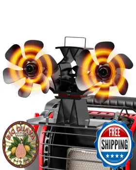 B0cbmkywpy Signstek Wood Stove Fireplace Fan Heat Powered Dual Motor With Bracket