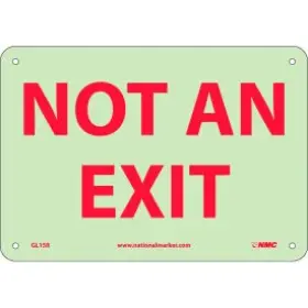 Gl15r Sim Supply Blocked Brand Glo-brite Not An Exit Sign - Rigid Plastic Accuform Manufacturing Marker
