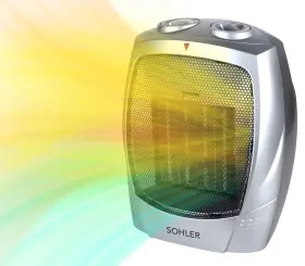 Schs1 Sohler Ceramic Portable Electric Space Heater Fan Mode With Adjustable Therm