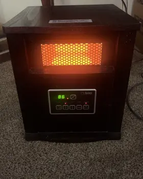 Wh-94h Soleil Infrared 4-element Qtz Electric Room Space Heater Remote Walnut