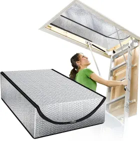 Sy-001  Souroyea Attic Door Insulation Cover 25x54x11 Thermal Zipper Tent Heat Moisture Shield