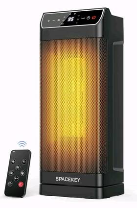 Spacekey Safe-1500w Portable Electric Heater Remote Timer Safety Black/yell
