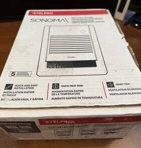 Stelpro 626296770528 Sonoma Wall Fan Heater 2000w / 240v Aso2002wcw