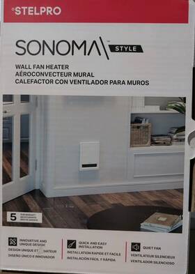 Stelpro 626296771129 Asos1502wcw-0225 Sonoma Style Wall Fan Heater