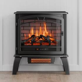 Style Selections 1147stv-25-100 5100btu Matte Black Metal Infrared Quartz Electric Fireplace