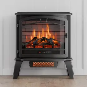 1147stv-25-100 Style Selections 5100btu Matte Black Metal Infrared Quartz Electric Fireplace