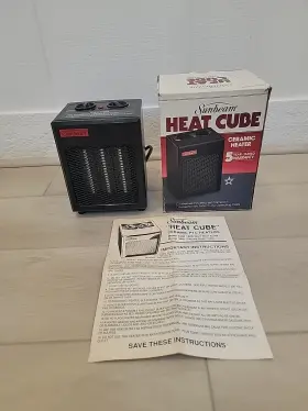 Sunbeam 032252356000 Vintage Ceramic Heater Model 3560 Heat Cube Tabletop 1500 Watts Tested