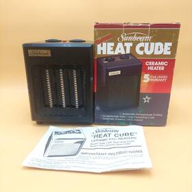 Sunbeam 032252356109 Vtg Deluxe Heat Cube Model 3561 Ceramic Heater Tabletop 1500 Watt Tested