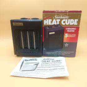 Sunbeam 032252356109 Vtg Deluxe Heat Cube Model 3561 Ceramic Heater Tabletop 1500 Watt Tested