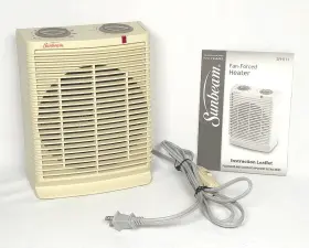 Sfh111 Sunbeam Space Heater Fan Portable Adjustable Thermostat Model 1500w