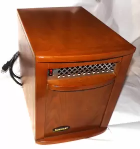 Sh-1500 Sunheat Sh1500 Zone Space Heater With Thermostat And Wheels Golden Oak Cabinet