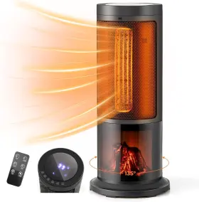 Yh-1902l Tangkula 850/1500w Ptc Ceramic Space Heater 17 Inch Portable With Thermostat