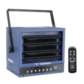 Tempware 797442548435 Electric Garage Heater 7500-watt Digital Fan-forced Ceiling Mount Shop Heate