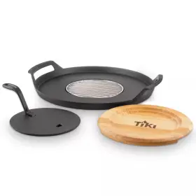 Tiki 445034630626 Fire Pit Griddle Cast Iron And Grill Combo Fits 16 Inch - 21 Smokeless