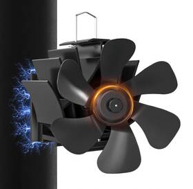 Titeck Wsfm6bk Magnetic Heat-powered Stove Fan Quiet 6-blade Warm Air Circulation