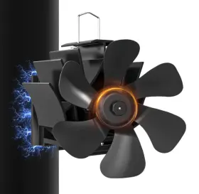 Wsfm6bk Titeck Magnetic Heat-powered Stove Fan Quiet 6-blade Warm Air Circulation