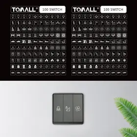 Jykg100b Tomall 200pcs Light Switch Labels Icon Stickers Household 100-white