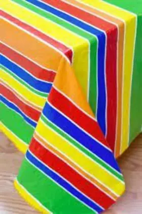 Tonsan 720717515535 Broder Manufacturing Inc Festive Stripe Flannel Backed Vinyl Tablecloth 52x90