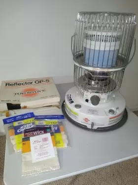 Dc-100 Toyostove Kero-sun Double Clean Kerosene Heater Rare Reflector And Three Wicks